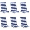 Lauko pagalvė 6 pcs Mėlyna ir balta 120 x 50 x 7 cm Audinys