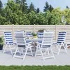 Lauko pagalvė 6 pcs Mėlyna ir balta 120 x 50 x 7 cm Audinys