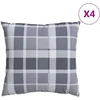 Lauko pagalvė Languotas 4 pcs PilkasCheck 50 x 50 cm Audinys