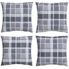 Lauko pagalvė Languotas 4 pcs PilkasCheck 40 x 40 cm Audinys