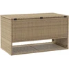 Lauko pagalvėlių dėžė, smėlio spalvos, 100x55x55,5 cm, poliratanas