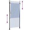 Lauko roletas, mėlynas ir baltas, 100x270cm, audinys ir plienas
