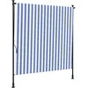 Lauko roletas, mėlynas ir baltas, 150x270cm, audinys ir plienas