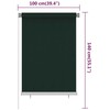 Lauko roletas, tamsiai žalios spalvos, 100x140cm, HDPE