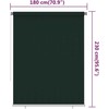 Lauko roletas, tamsiai žalios spalvos, 180x230cm, HDPE