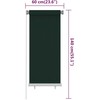 Lauko roletas, tamsiai žalios spalvos, 60x140cm, HDPE