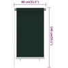 Lauko roletas, 85 (plotis) x 140 (aukštis) cm, tamsiai žalios spalvos, HDPE