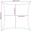 Saulės burė 2 x 2 m 100% poliesteris Oksfordas Kvadrato