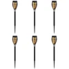 Lauko saulės šviestuvai su žemės kuolu 6 pcs Šilta balta ABS