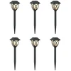 Lauko saulės šviestuvai su žemės kuolu 6 pcs Šilta balta 42 cm