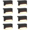 Lauko saulės šviestuvai su žemės kuolu 8 pcs Šilta balta 4,5 cm