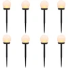 Lauko saulės šviestuvai su žemės kuolu 8 pcs Šilta balta ABS