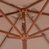 Lauko skėtis nuo saulės su mediniu stulpu, taupe, 270cm