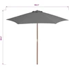 Lauko skėtis nuo saulės su mediniu stulpu, antracito, 270cm