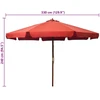 Lauko skėtis nuo saulės su mediniu stulpu, terakota, 330cm