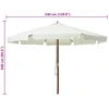Lauko skėtis nuo saulės su mediniu stulpu, smėlio baltas, 330cm