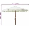 Lauko skėtis nuo saulės su mediniu stulpu, smėlio baltas, 330cm