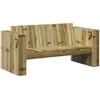 Sodo sofa Žalia 134 x 60 x 62 cm Kietos pušies mediena