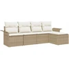 Lauko sofa 5 vnt. Smėlio poliratanas