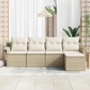 Lauko sofa 5 vnt. Smėlio poliratanas