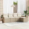 Lauko sofa 5 vnt. Smėlio poliratanas