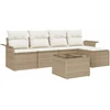 Lauko sofa 6 vnt. Smėlio poliratanas