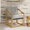 Lauko sofa Kietos akacijos mediena Balta ir šviesiai pilka