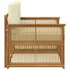 Lauko sofa Kietos akacijos mediena Natūralus ir grietinėlė