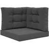 Lauko sofa pagalvėlė 3 pcs Antracitas Poliesteris