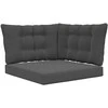 Lauko sofa pagalvėlė 3 pcs Antracitas Poliesteris