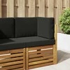 Lauko sofa pagalvėlė 3 pcs Juodas Poliesteris