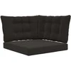 Lauko sofa pagalvėlė 3 pcs Juodas Poliesteris