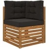 Lauko sofa pagalvėlė 3 pcs Juodas Poliesteris