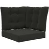 Lauko sofa pagalvėlė 3 pcs Juodas Poliesteris