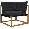 Lauko sofa pagalvėlė 3 pcs Juodas Poliesteris