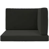 Lauko sofa pagalvėlė 3 pcs Juodas Poliesteris