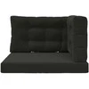 Lauko sofa pagalvėlė 3 pcs Juodas Poliesteris