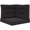 Lauko sofa pagalvėlė 3 pcs Juodas Poliesteris