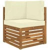 Lauko sofa pagalvėlė 3 pcs Kreminė Poliesteris