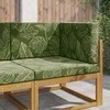 Lauko sofa pagalvėlė 3 pcs Lapų dizainas Poliesteris