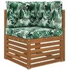 Lauko sofa pagalvėlė 3 pcs Lapų raštas Poliesteris