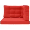 Lauko sofa pagalvėlė 3 pcs Raudona Poliesteris