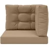 Lauko sofa pagalvėlė 3 pcs Taupe Poliesteris