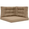 Lauko sofa pagalvėlė 3 pcs Taupe Poliesteris