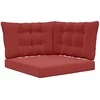 Lauko sofa pagalvėlė 3 pcs Vyno raudonumo Poliesteris