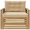 Lauko sofa Poliesteris Balta ir smėlio