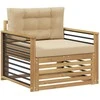 Lauko sofa Poliesteris Balta ir smėlio