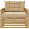 Lauko sofa Poliesteris Balta ir smėlio
