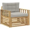 Lauko sofa Poliesteris Balta ir šviesiai pilka