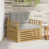 Lauko sofa Poliesteris Balta ir šviesiai pilka